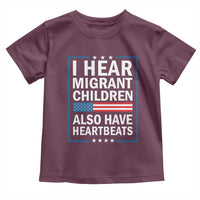 I Hear Migrant Children Also Have Heartbeats Toddler T Shirt Patriotic American Flag Human Rights
