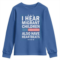 I Hear Migrant Children Also Have Heartbeats Youth Sweatshirt Patriotic American Flag Human Rights