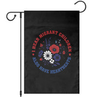 I Hear Migrant Children Also Have Heartbeats Garden Flag Patriotic Red White Blue Floral Human Rights