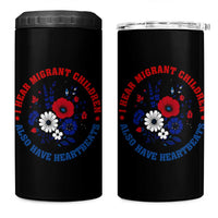 I Hear Migrant Children Also Have Heartbeats 4 in 1 Can Cooler Tumbler Patriotic Red White Blue Floral Human Rights