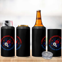 I Hear Migrant Children Also Have Heartbeats 4 in 1 Can Cooler Tumbler Patriotic Red White Blue Floral Human Rights