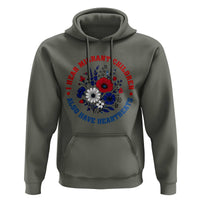 I Hear Migrant Children Also Have Heartbeats Hoodie Patriotic Red White Blue Floral Human Rights