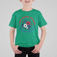 I Hear Migrant Children Also Have Heartbeats T Shirt For Kid Patriotic Red White Blue Floral Human Rights