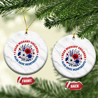 I Hear Migrant Children Also Have Heartbeats Ceramic Ornament Patriotic Red White Blue Floral Human Rights