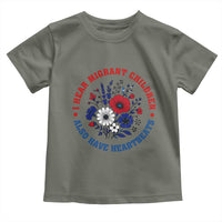 I Hear Migrant Children Also Have Heartbeats Toddler T Shirt Patriotic Red White Blue Floral Human Rights