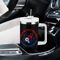 I Hear Migrant Children Also Have Heartbeats Tumbler With Handle Patriotic Red White Blue Floral Human Rights