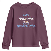 Patriotic Las Malvinas Son Argentinas Flag Youth Sweatshirt Argentine Heritage Sun of May Argentina Sovereignty