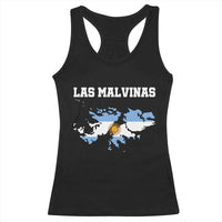 Las Malvinas Island Map Flag Graphic Racerback Tank Top Patriotic Sovereignty Argentine Heritage Sun of May Pride