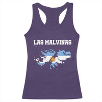 Las Malvinas Island Map Flag Graphic Racerback Tank Top Patriotic Sovereignty Argentine Heritage Sun of May Pride