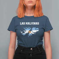 Las Malvinas Island Map Flag Graphic T Shirt For Women Patriotic Sovereignty Argentine Heritage Sun of May Pride
