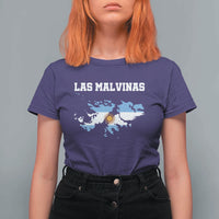 Las Malvinas Island Map Flag Graphic T Shirt For Women Patriotic Sovereignty Argentine Heritage Sun of May Pride