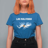 Las Malvinas Island Map Flag Graphic T Shirt For Women Patriotic Sovereignty Argentine Heritage Sun of May Pride