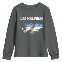 Las Malvinas Island Map Flag Graphic Youth Sweatshirt Patriotic Sovereignty Argentine Heritage Sun of May Pride