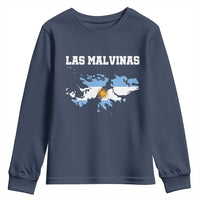 Las Malvinas Island Map Flag Graphic Youth Sweatshirt Patriotic Sovereignty Argentine Heritage Sun of May Pride