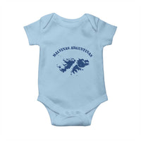Retro Malvinas Argentinas Distressed Map Graphic Baby Onesie Argentine Island Sovereignty Heritage Pride
