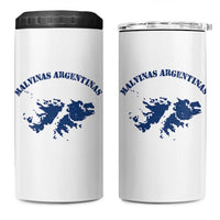Retro Malvinas Argentinas Distressed Map Graphic 4 in 1 Can Cooler Tumbler Argentine Island Sovereignty Heritage Pride
