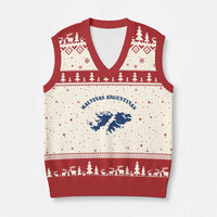 Retro Malvinas Argentinas Distressed Map Graphic V-Neck Knit Sweater Vest Argentine Island Sovereignty Heritage Pride
