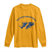 Retro Malvinas Argentinas Distressed Map Graphic Long Sleeve Shirt Argentine Island Sovereignty Heritage Pride
