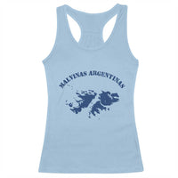 Retro Malvinas Argentinas Distressed Map Graphic Racerback Tank Top Argentine Island Sovereignty Heritage Pride