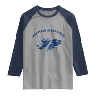 Retro Malvinas Argentinas Distressed Map Graphic Raglan Shirt Argentine Island Sovereignty Heritage Pride