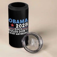 Obama 2028 Since Rules Dont Exist Anymore 4 in 1 Can Cooler Tumbler Political Satire Red White and Blue