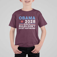 Obama 2028 Since Rules Dont Exist Anymore T Shirt For Kid Political Satire Red White and Blue