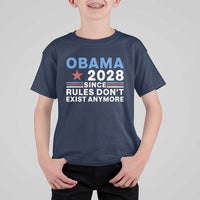 Obama 2028 Since Rules Dont Exist Anymore T Shirt For Kid Political Satire Red White and Blue