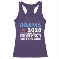 Obama 2028 Since Rules Dont Exist Anymore Racerback Tank Top Political Satire Red White and Blue