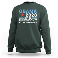 Obama 2028 Since Rules Dont Exist Anymore Sweatshirt Political Satire Red White and Blue