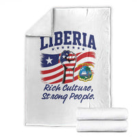 Liberia Rich Culture Strong People Patriotic Throw Blanket Liberian Flag Fist Coat Of Arms Heritage Pride
