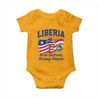 Liberia Rich Culture Strong People Patriotic Baby Onesie Liberian Flag Fist Coat Of Arms Heritage Pride