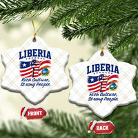 Liberia Rich Culture Strong People Patriotic Ceramic Ornament Liberian Flag Fist Coat Of Arms Heritage Pride