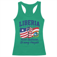 Liberia Rich Culture Strong People Patriotic Racerback Tank Top Liberian Flag Fist Coat Of Arms Heritage Pride