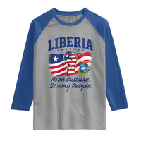 Liberia Rich Culture Strong People Patriotic Raglan Shirt Liberian Flag Fist Coat Of Arms Heritage Pride