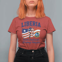 Liberia Rich Culture Strong People Patriotic T Shirt For Women Liberian Flag Fist Coat Of Arms Heritage Pride