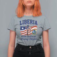 Liberia Rich Culture Strong People Patriotic T Shirt For Women Liberian Flag Fist Coat Of Arms Heritage Pride