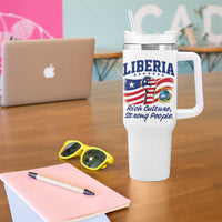 Liberia Rich Culture Strong People Patriotic Tumbler With Handle Liberian Flag Fist Coat Of Arms Heritage Pride