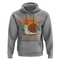 Funny Snail Introvert Slow Living Hoodie Not Fast Not Furious Retro Sunset