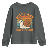 Funny Snail Introvert Slow Living Youth Sweatshirt Not Fast Not Furious Retro Sunset
