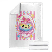 Kawaii Third Grade Glitter Dumpling Printed Graphic Throw Blanket Cute First Day Back To School for Students Teachers