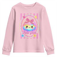 Kawaii Third Grade Glitter Dumpling Printed Graphic Youth Sweatshirt Cute First Day Back To School for Students Teachers