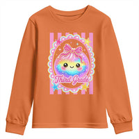 Kawaii Third Grade Glitter Dumpling Printed Graphic Youth Sweatshirt Cute First Day Back To School for Students Teachers