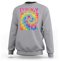 It is My 8th Birthday Bro Printed Tie Dye Graphic Sweatshirt 8 Years Old Bday Party Retro Hippie Rainbow
