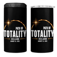 Path of Totality Iceland August 12 2026 4 in 1 Can Cooler Tumbler Total Solar Eclipse Astronomy Travel Gift