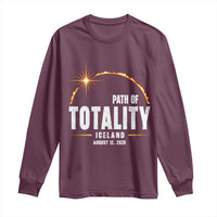 Path of Totality Iceland August 12 2026 Long Sleeve Shirt Total Solar Eclipse Astronomy Travel Gift
