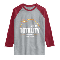 Path of Totality Iceland August 12 2026 Raglan Shirt Total Solar Eclipse Astronomy Travel Gift