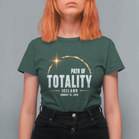 Path of Totality Iceland August 12 2026 T Shirt For Women Total Solar Eclipse Astronomy Travel Gift