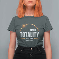 Path of Totality Iceland August 12 2026 T Shirt For Women Total Solar Eclipse Astronomy Travel Gift