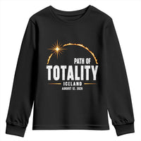 Path of Totality Iceland August 12 2026 Youth Sweatshirt Total Solar Eclipse Astronomy Travel Gift