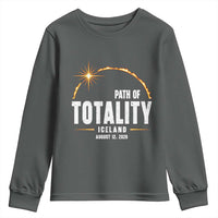 Path of Totality Iceland August 12 2026 Youth Sweatshirt Total Solar Eclipse Astronomy Travel Gift